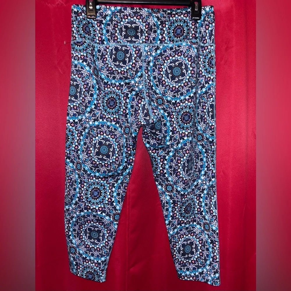 Kids Blue Patterned Leggings - Picture 2 of 2